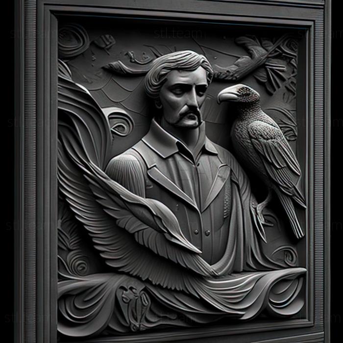 3D model The Raven Edgar Allan Poe 1845 (STL)